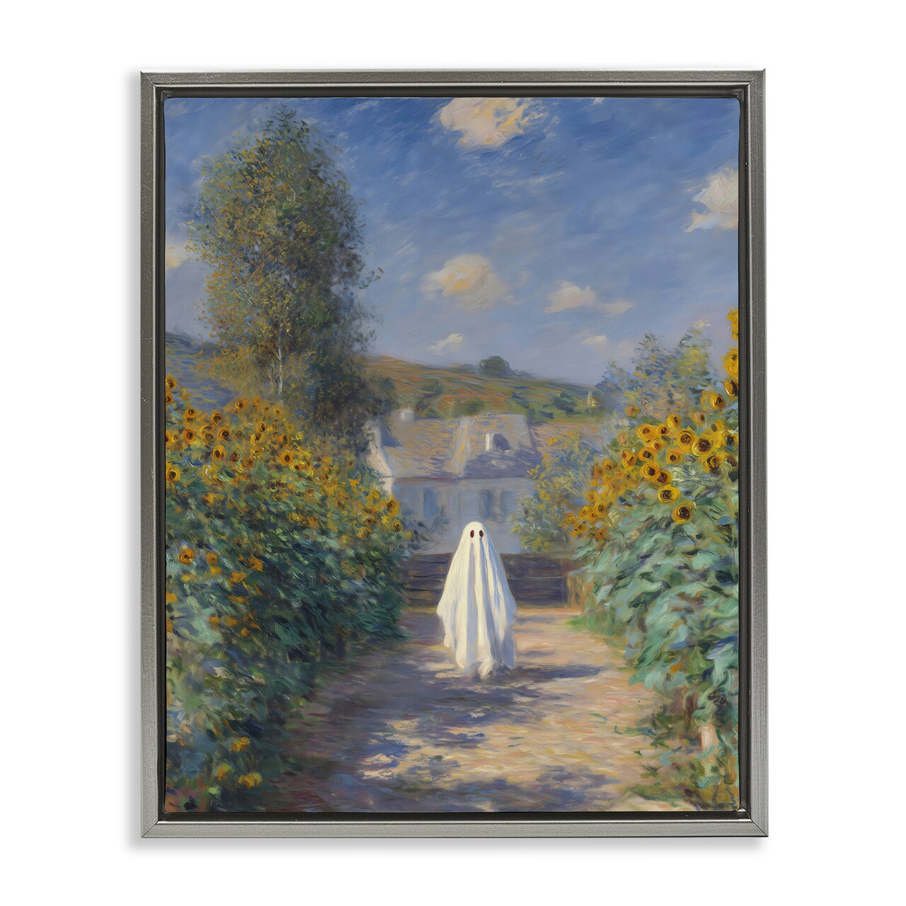 Stupell Industries Monet Style Sunflower Ghost Floating Frame, design by Arlington Prints